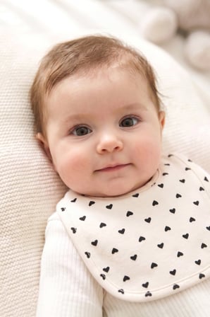 Just Inner Kız Bebek 2'li Pamuklu Önlük Kalpli Çizgili Çıtçıtlı Çift Katlı Cilt Dostu (684304)