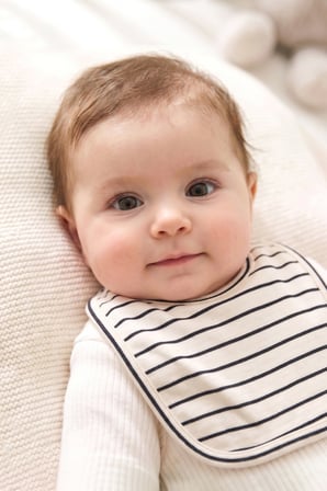 Just Inner Kız Bebek 2'li Pamuklu Önlük Kalpli Çizgili Çıtçıtlı Çift Katlı Cilt Dostu (684304)