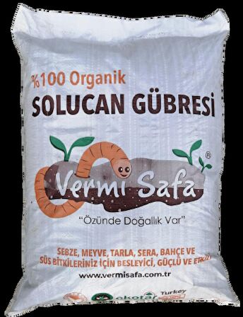 %100 Organik Vermisafa Katı Solucan Gübresi 20 KG Lamine Çuvallı