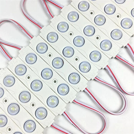 Beyaz Modül Mercekli 3 Ledli Kablolu Parmak Led 12 v 5 adet