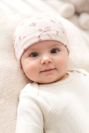 Just Inner Kız Bebek 2'li Pamuklu Bere Çiçekli Esnek ve Konforlu (684503)