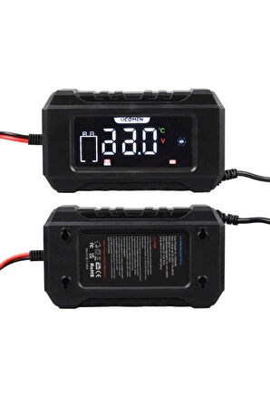 UC-C120501B 12V MAX 6A SİYAH LCD GÖSTERGELİ AKILLI AKÜ ŞARJ CİHAZI