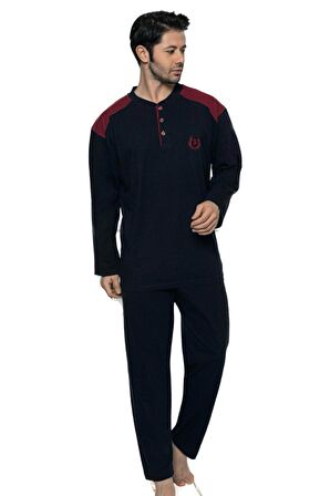 BLUES MODA ÖZEL ÜRETİM GLİSA PİJAMA TAKIMI MEVSİMLİK DÜĞMELİ