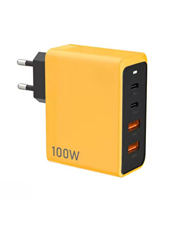 2 Type - C + 2 Usb Giriş Şarj Adaptörü 100W   Hızlı Şarz Iphone Xiaomi Huawei Samsung Oppo Uyumlu