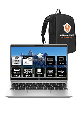 HP ProBook 440 G10 İ5 1334U 12GB RAM 256GB SSD 14'' FHD IPS W11H Dizüstü Bilgisayar & PER4 ÇANTA 
