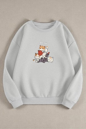 Çok Renkli Baskılı & Baskısız Sweatshirt 3'lü Fırsat Paketi