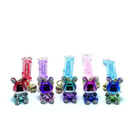 STARSTUFFS Taşlı Ayıcık Silikon Anahtarlık Model 1 