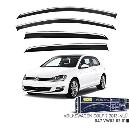 Volkswagen Golf 7 Niken Kromlu Cam Rüzgarlığı 4lü Set 2013 2020