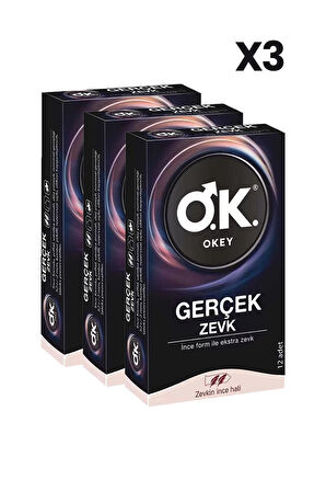 Okey Gerçek Zevk Prezervatif 12li x3 Adet