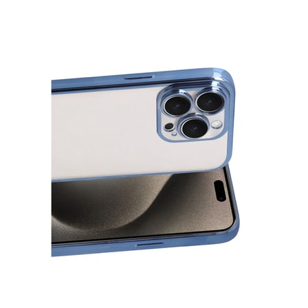 Apple iPhone 15 Pro Max Razer Lensli Silikon - Açık Mavi