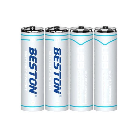 Beston USB 1.5V AA Lithium Şarjlı Pil | Yüksek Kapasiteli USB-C Şarjlı AA Pil 4'lü 2200mah 