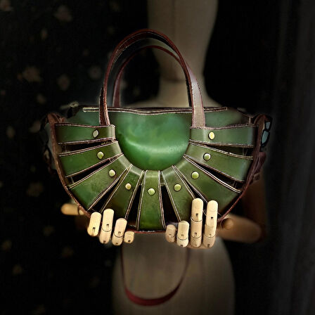 CARIDEA El Yapımı Hakiki Deri Kadın Çanta, Clutch, El Omuz Çantası v110