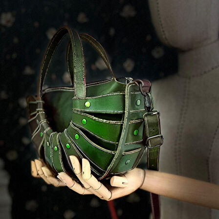 CARIDEA El Yapımı Hakiki Deri Kadın Çanta, Clutch, El Omuz Çantası v110