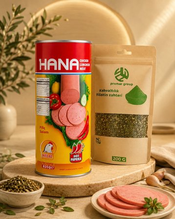 Hana Piliç Salam Hot Paprika 835 g + Promar Group Kahvaltılık Filistin Zahteri 200 g