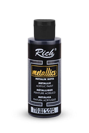 Metalik Akrilik Boya - Metallic Acrylic Paint 120cc Siyah 770