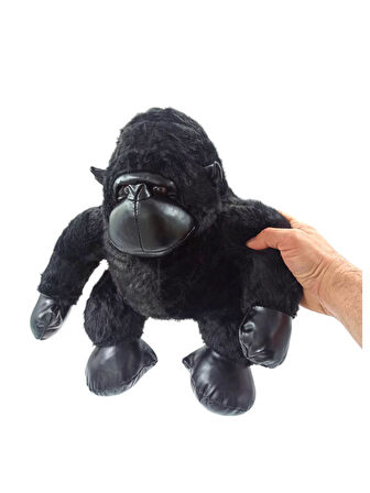 Sevimli Deri Detaylı Peluş Goril (35cm) - Çocukların Yeni En İyi Arkadaşı!