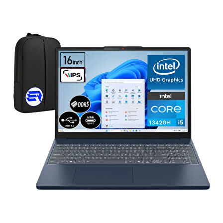Lenovo Ideapad Slim 3 Intel Core I5-13420H 8gb Ram 256GB SSD 16" Wuxga Win 11 Pro 83K2001RTREP3 + Elektropasaj Çanta
