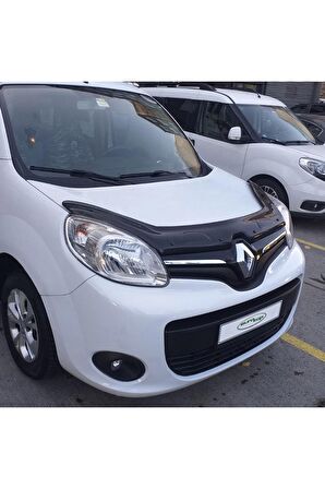 Renault Kangoo Ön Kaput Koruma Rüzgarlığı 3mm Akrilik (ABS) Parlak Siyah Deflektör 2014->