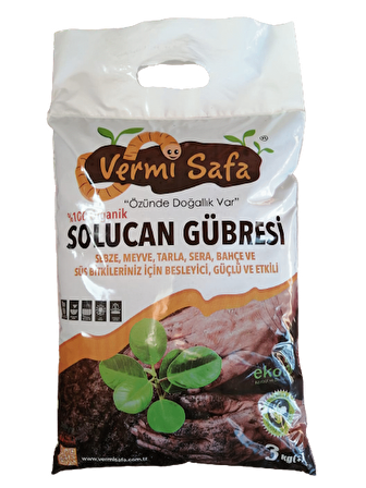 Vermisafa Organik Katı Solucan Gübresi 3 KG