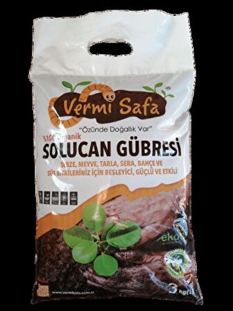 Vermisafa Organik Katı Solucan Gübresi 3 KG