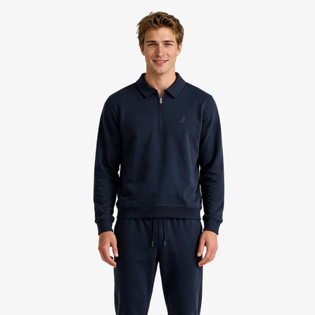 Nautica Erkek Lacivert Polo Yaka Sweatshirt
