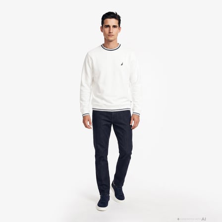 Nautica Erkek Krem Sweatshirt