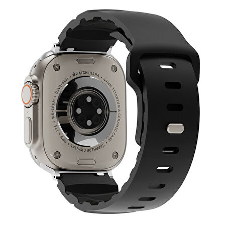 Apple Uyumlu Watch Seri 10-11 (46mm) Kordon 2/3/4/5/6/se/7/8/9 (44-45-49mm) KD-143 Silikon Kordon
