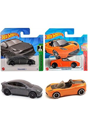 Hot Wheels 2 Araç Tesla Set - Model Y & Roadster (1/64)