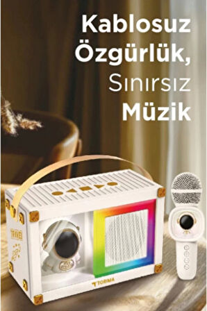 Taşınabilir RGB Işılı Sevimli Figürlü Mikrofonlu Karaoke Bluetooth Hoparlör