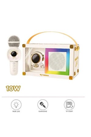 Taşınabilir RGB Işılı Sevimli Figürlü Mikrofonlu Karaoke Bluetooth Hoparlör