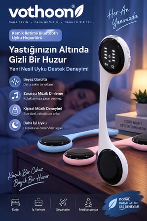 Taşınabilir Rahatlatıcı Uyku ve Doğa Sesleri Cihazı – Yağmur, Dalga, Ninni ve Doğal Sesler Beyaz