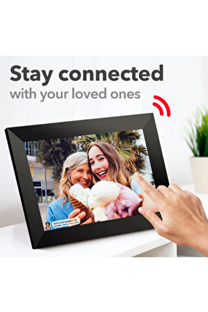 Dijital Fotoğraf Çerçevesi WiFi 10.1 inç 32GB Dokunmatik Ekran, Uygulama Üzerinden Fotoğraf/Video Paylaşımı