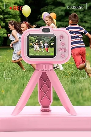 Dijital Fotoğraf Makinesi Çocuk Mini 1080p Hd Kamera Selfie Tripodlu Ön Arka Kamera Fotoğraf Makinesi
