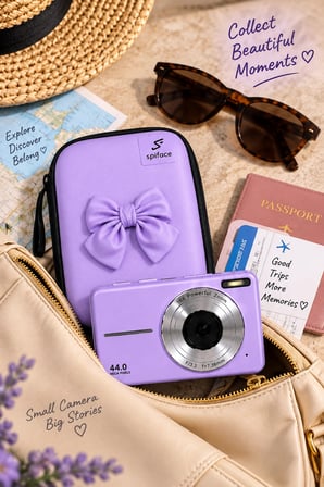 4K Figürlü Çantalı Dijital Video Kamera 44MP 16X Zoom Işıklı Kart Dijital Fotoğraf Makinesi 64gb Hafıza Kart Hediyeli