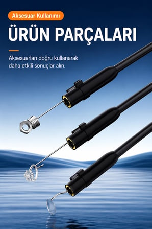 20 Metre Tek Kameralı Endoskop Kamera 1080P HD LED Aydınlatmalı Sert Kablolu Yeni