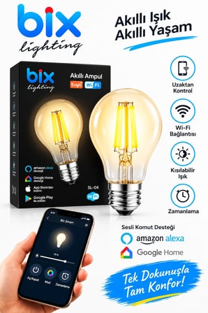 6W Daylight A+ Akıllı Ampul WiFi Uzaktan Kontrol Dim Edilebilir Alexa Google Uyumlu E27 Sarı