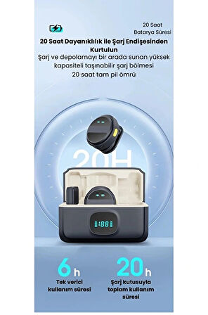 2 Adet Profesyonel Kablosuz Yaka Mikrofonu Typce uyumlu Manyetik Klipsli