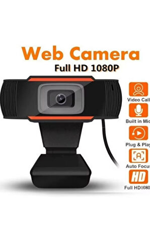 Web Cam Gerçek 1080p Konferans Kamera Dahili Mikrofon Chat Görüntülü Sohbet Yayın Kamerası HD Video