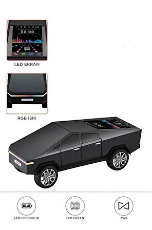 D68 Cyber Model Araba Tasarımlı Bluetooth Hoparlör 15W Güçlü Ses RGB LED /TWS/USB