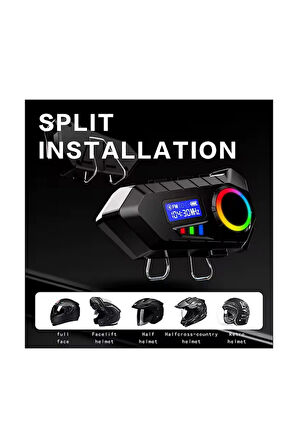 Y30 Kask Kulaklık Bluetooth Motosiklet Kulaklık RGB Radyolu Intercom