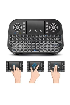 ZK-08 RGB Işıklı Mini Kablosuz Klavye Touchpad Bluetooth ve 2.4G Smart TV Kumandası