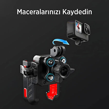 Gidon Bağlantılı 360° Derece Ayarlanabilir 3.5”-7.2” Uyumlu Motosiklet Bisiklet Telefon Tutucu