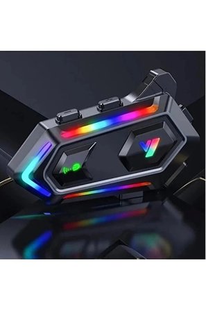 V20 Max Motor Kask Kulaklık RGB Bluetooth Motosiklet Kulaklık Intercom 2 Kişi 300 Metre Eşleşme