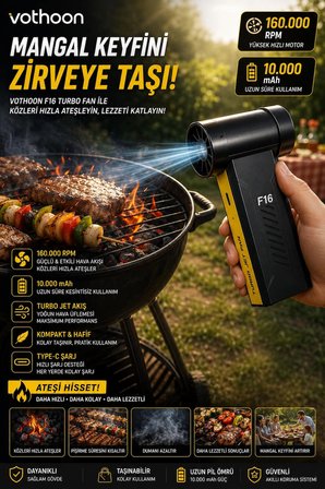 F16 Turbo Jet Fan 160.000RPM Motorlu Elektrikli Hava Kompresörü Taşınabilir Yüksek Basınçlı Hava Üfleyici 4 Kademeli