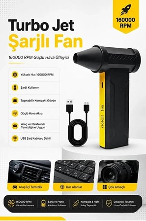 F16 Turbo Jet Fan 160.000RPM Motorlu Elektrikli Hava Kompresörü Taşınabilir Yüksek Basınçlı Hava Üfleyici 4 Kademeli