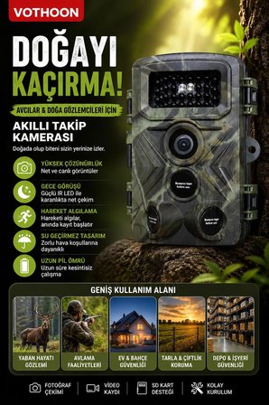 Fotokapan Kamera 3 Sensör 16mp Full Hd 1080p Gece Görüşlü 2 Inç Lcd Ekran