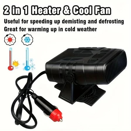 12V Araç İçi Cam Buğu Çözücü Isıtıcı Fan 2'si 1 Arada Sıcak Soğuk Hava Üfleyici Buz Çözücü