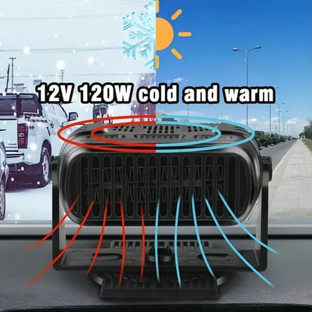 12V Araç İçi Cam Buğu Çözücü Isıtıcı Fan 2'si 1 Arada Sıcak Soğuk Hava Üfleyici Buz Çözücü