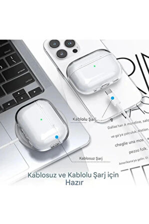 Airpods Pro 3. Nesil ile Uyumlu Şeffaf Cyrstal Clear Ultra Berrak Kılıf ( Kulaklık Değildir )