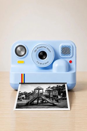 Çocuk Anında Baskılı Fotoğraf Makinesi 16MP Dijital Kamera 1080P Video WiFi Telefon Destekli